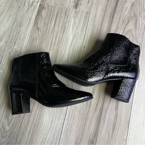 Pedro Garcia Black Textured Ankle Boots